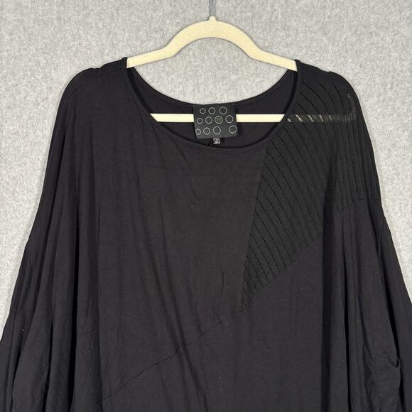 NY 77 Design Top Large Tunic Asymmetric Stretch Flowy Lagenlook Lagom Artsy Boho - Picture 2 of 9